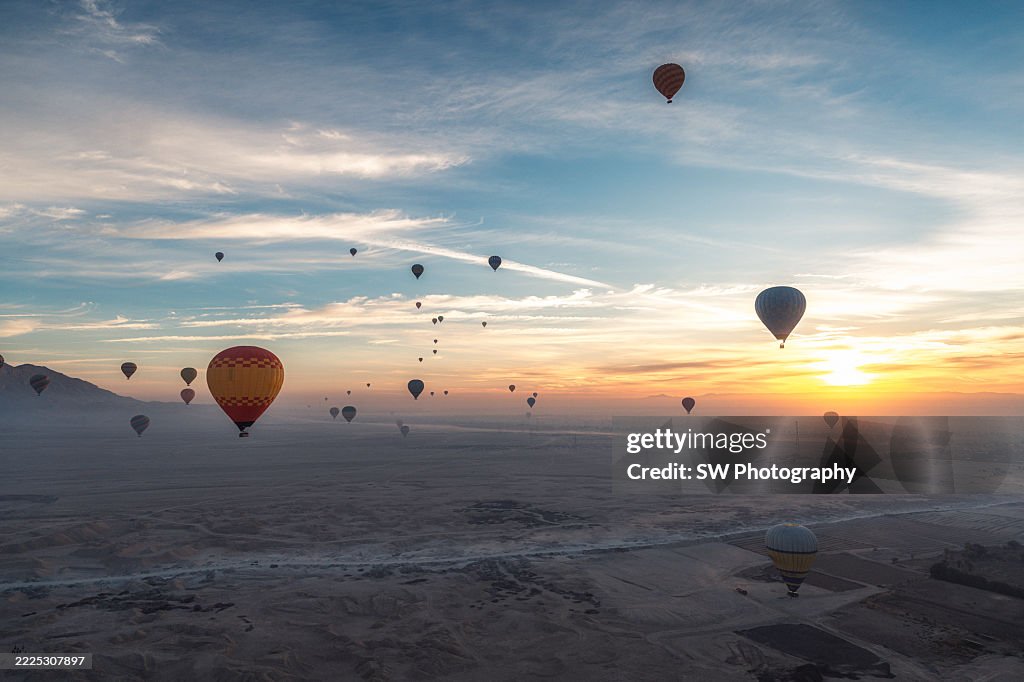 Hot Air Balloon Photo over Luxor, Egypt
