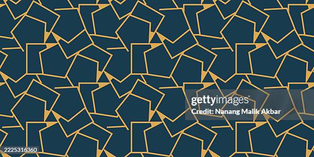 stockillustraties, clipart, cartoons en iconen met geometric seamless pattern background for design poster, cover, banner, and template - herhaalpatroon in tegels