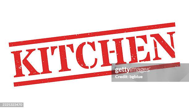 kitchen - red rubber stamp on blank background - countertop texture stock illustrations