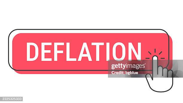 Deflation Button Deflation Click Button With Hand Cursor On White Background High-Res ...