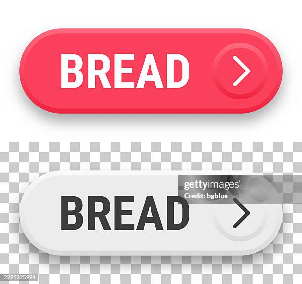 bread - 3d click web buttons on blank background - bakery box stock illustrations