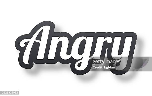 3d Text Rage Angry 3d Text With Shadow On White Background High-Res Vector Graphic ...