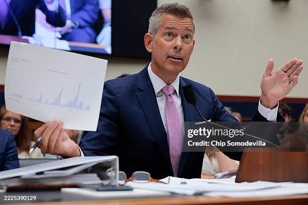 Secretary of Transportation Sean Duffy testifies before the House Transportation and Infrastructure Committee in the Rayburn House Office Building on...