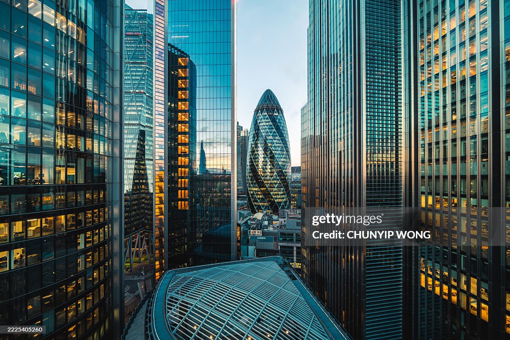 London Cityscape with the Gherkin Building
