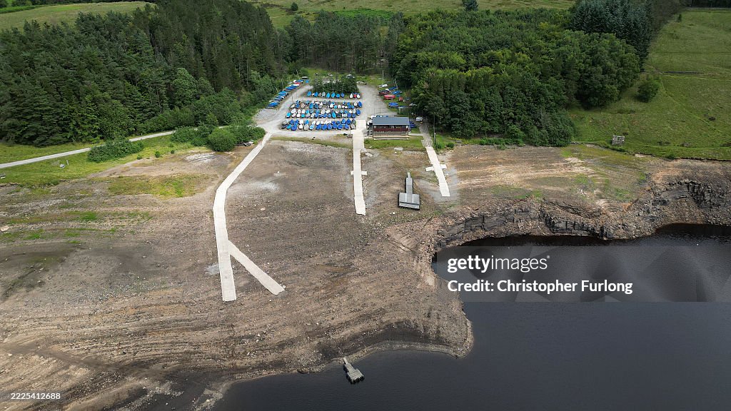 Errwood Reservoir Shows Dramatically Low Water Levels