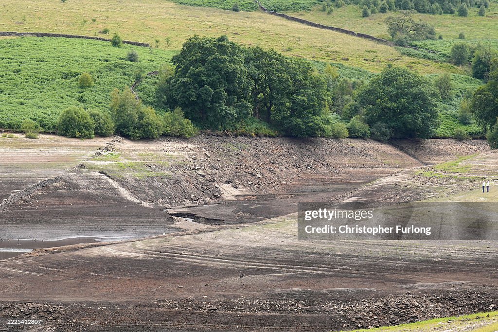 Errwood Reservoir Shows Dramatically Low Water Levels