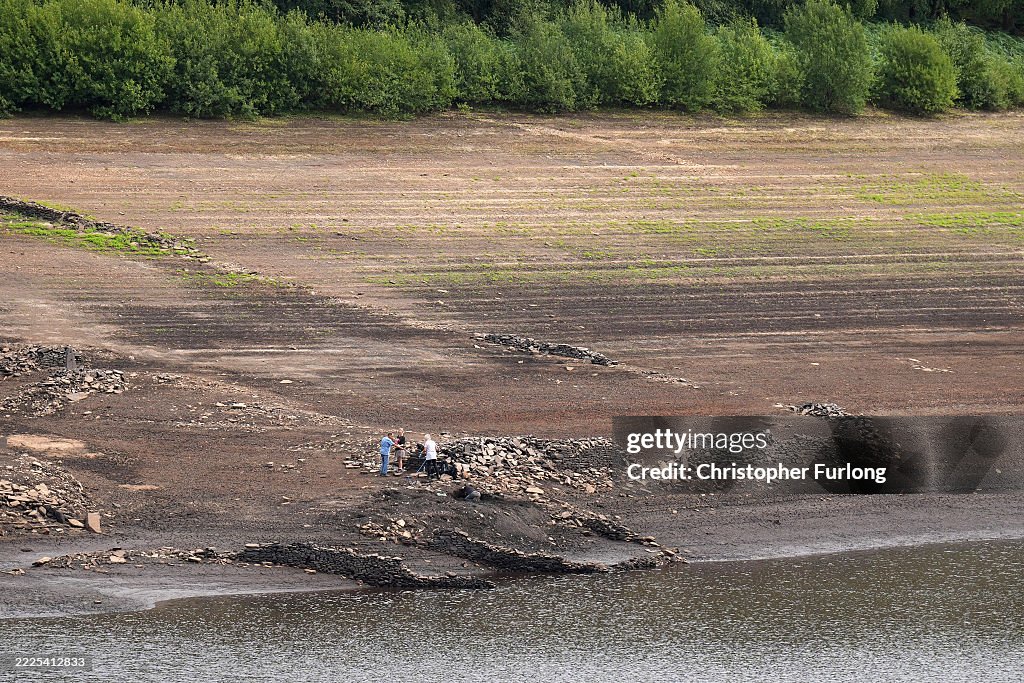 Errwood Reservoir Shows Dramatically Low Water Levels
