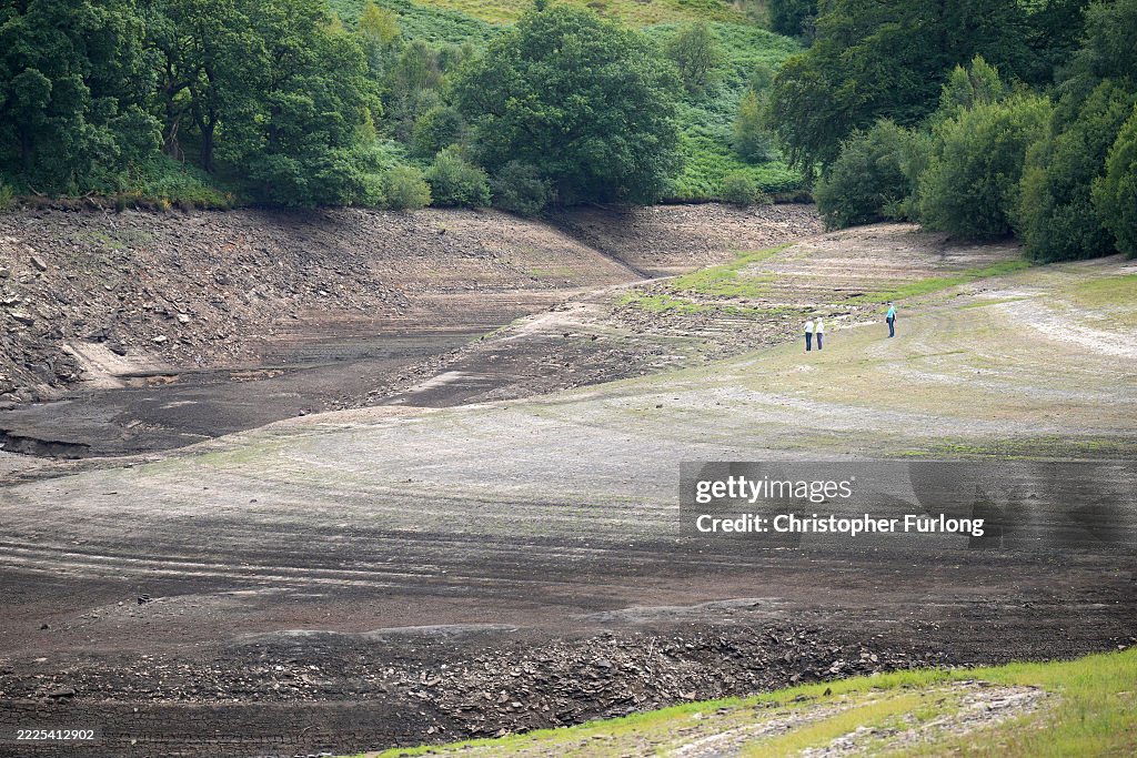 Errwood Reservoir Shows Dramatically Low Water Levels