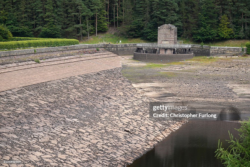Errwood Reservoir Shows Dramatically Low Water Levels