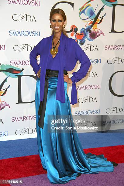 Iman attends the 2014 CFDA Fashion Awards in collaboration with Swarovski at Alice Tully Hall in Lincoln Center New York City on June 2, 2014