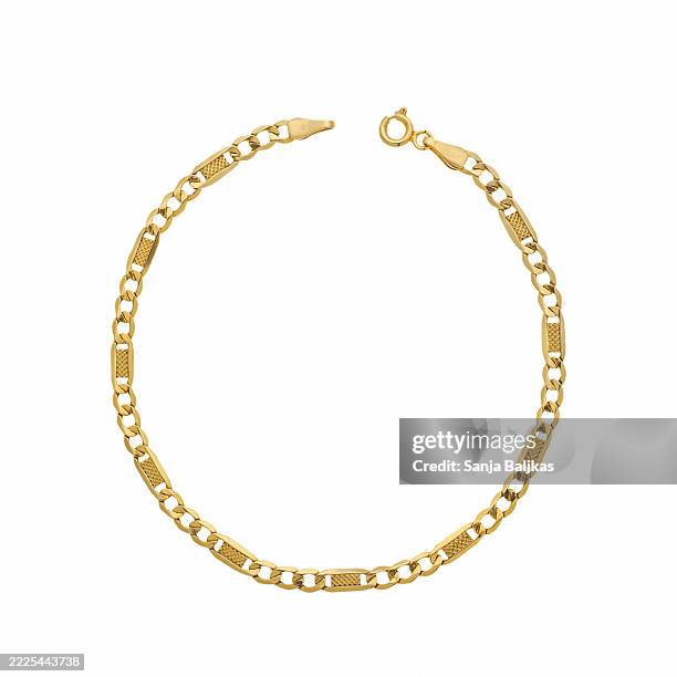 gold bracelet - cadena de oro fotografías e imágenes de stock