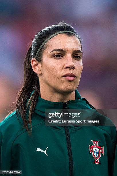 Carole Costa of Portugal getting into the field prior to the UEFA Womens EURO 2025 Group B match between Spain and Portugal at Stadion Wankdorf on...