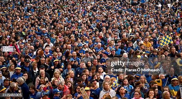 Clare , Ireland - 21 July 2025; Tipperary supporters during the homecoming celebrations of the All-Ireland Senior Hurling Champions at FBD Semple...