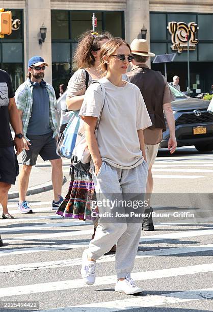 Natalie Portman is seen on the set of "Good Sex" on July 21, 2025 in New York City.