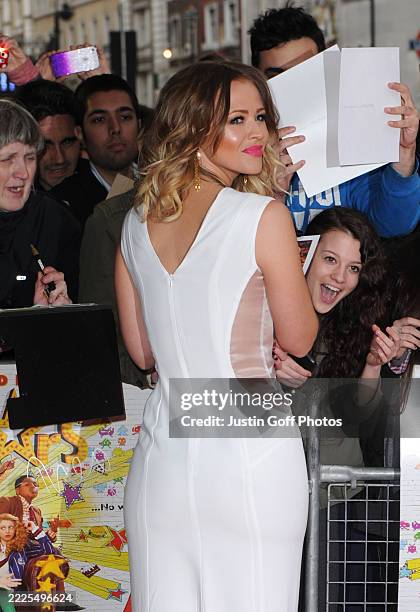22nd April, 2013. The 'All Stars' UK film premiere held at the Vue, West End, London..Here, Kimberley Walsh.