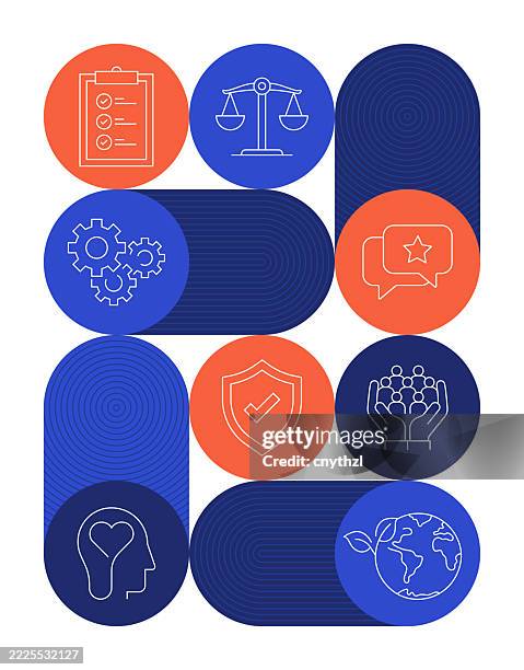 corporate social responsibility concept banner design. responsible business, politics and government, strategy. - social responsibility stock illustrations