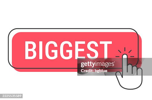 Biggest - Click button with hand cursor on white background Biggest - Click button with hand cursor on white background