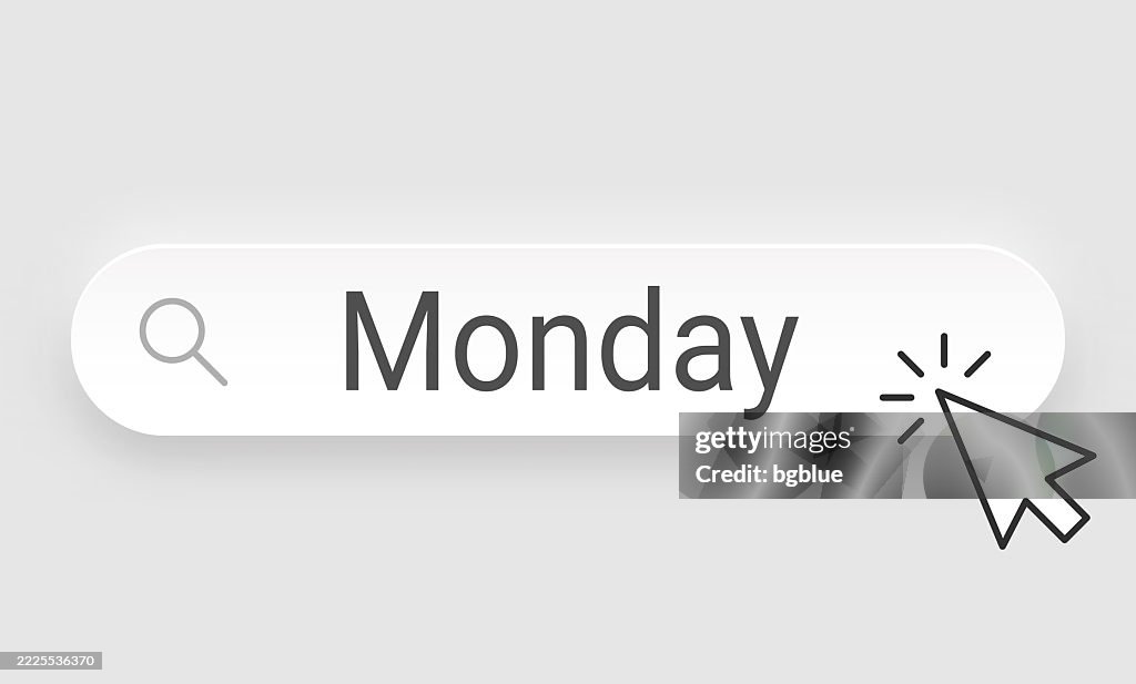 Monday - Search Bar with cursor on blank background
