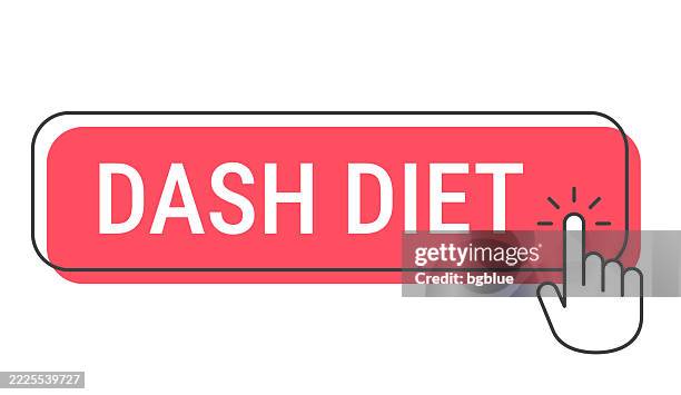 dash diet - click button with hand cursor on white background - supplements hand stock illustrations