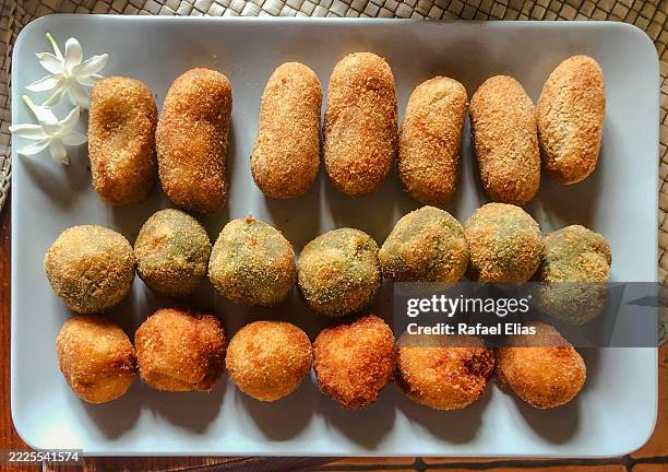 assortment of croquettes - croquette stock pictures, royalty-free photos & images