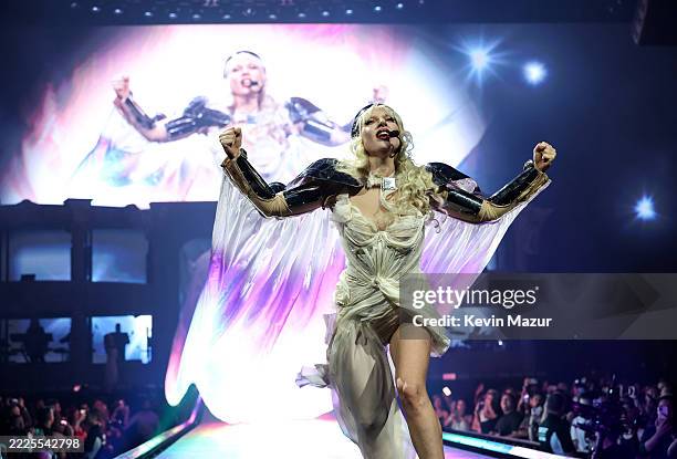 Lady Gaga performs during the kick off of The MAYHEM Ball tour at T-Mobile Arena on July 16, 2025 in Las Vegas, Nevada.