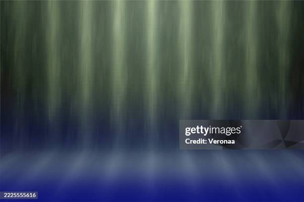 dark olive green and blue shade striped panoramic studio background. - green studio background stock illustrations