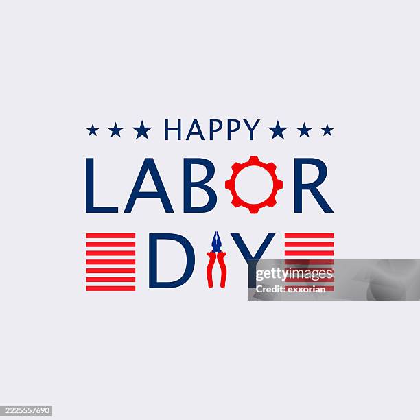 american labor day typography - labor day stock illustrations
