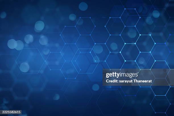 hexagon background blue abstract blue technology hexagonal background - medical abstract stock pictures, royalty-free photos & images