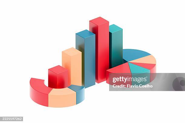 3d charts symbolizing growth and data visualization - diagramma a colonne foto e immagini stock