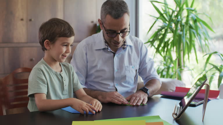 Child Getting Paper 154 Kids Doing Origami With Father Stock Videos, Footage, & 4K Video ...