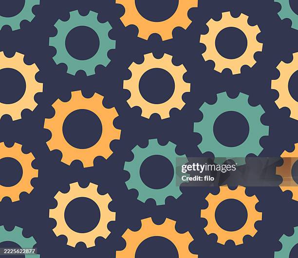 seamless tileable abstract gear machine technology background - seamless maze pattern stock illustrations