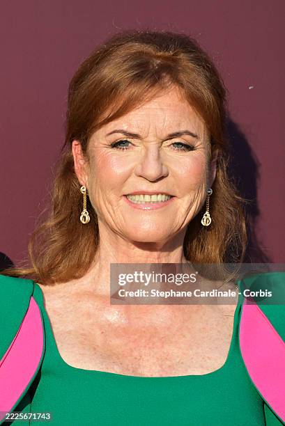 Sarah Ferguson, Duchess of York attends the 3rd "Knights Of Charity" Gala at Chateau de la Croix des Gardes on July 17, 2025 in Cannes, France.