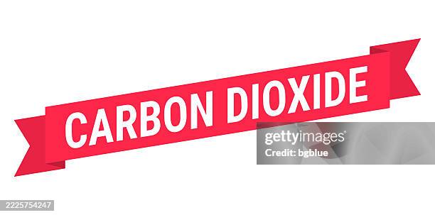 kohlendioxid - rotes banner auf weißem hintergrund - carbon capture stock-grafiken, -clipart, -cartoons und -symbole