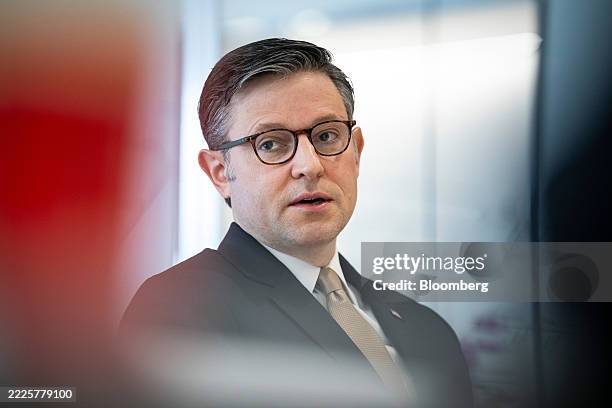 House Speaker Mike Johnson, a Republican from Louisiana, during an interview in Washington, DC, US, on Wednesday, July 23, 2025. Johnson canceled...