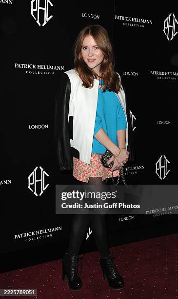 14th March 2013. The Patrick Hellmann store launch party, 50 St James Street, London..Here, Angela Scanlon.