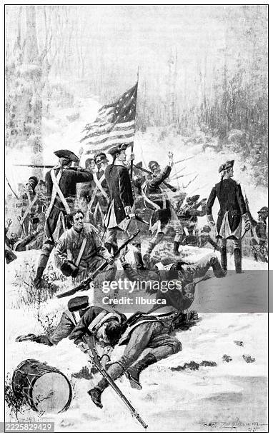 battlefield - revolutionary-war-painting stock illustrations