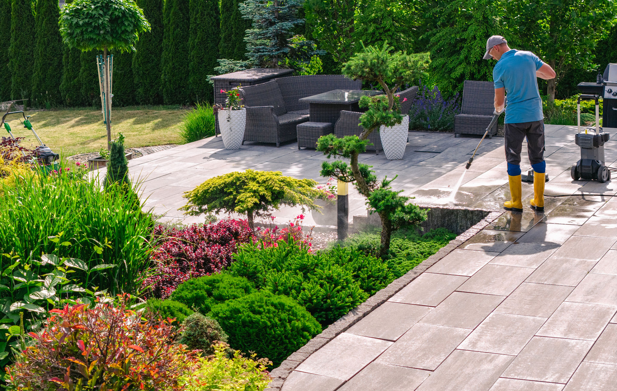 cleaning terrace