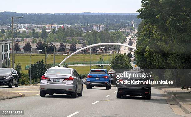 southbound on 200th street at 68th avenue, langley township, canada - tail light stock pictures, royalty-free photos & images