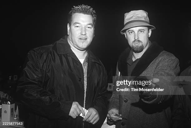 Steve Harwell of Smash Mouth and John McCrea of Cake pose during the Bay Area Music Awards at Bill Graham Civic Auditorium on March 7, 1998 in San...