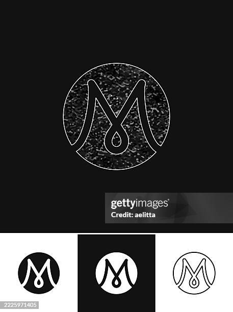 buchstabe m. vektor-logo. - initials stock-grafiken, -clipart, -cartoons und -symbole