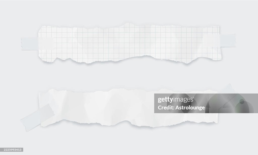 Vector Torn and Taped Paper Pieces – Design Elements