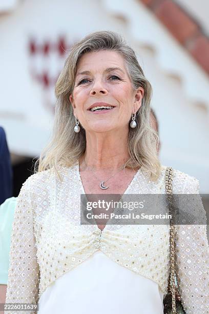 Princess Caroline of Hanover attends the celebration of Prince Albert II of Monaco's 20 years on the throne on July 19, 2025 in Monaco, Monaco.