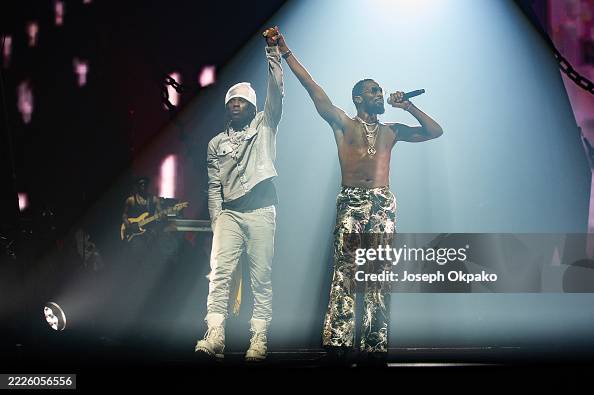 Rema Performance O2 Arena Rema and D'banj perform onstage at The O2 Arena on June 08, 2025 in ...