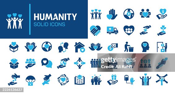 Humanity glyph solid icons. Containing charity, altruism, volunteer solid icons collection. Vector illustration. Perfect pixel on clean white background Humanity glyph solid icons. Containing charity, altruism, volunteer solid icons collection. Vector illustration. Perfect pixel on clean white background