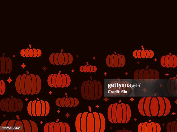 halloween pumpkin autumn fall border - pumpkin patch stock illustrations