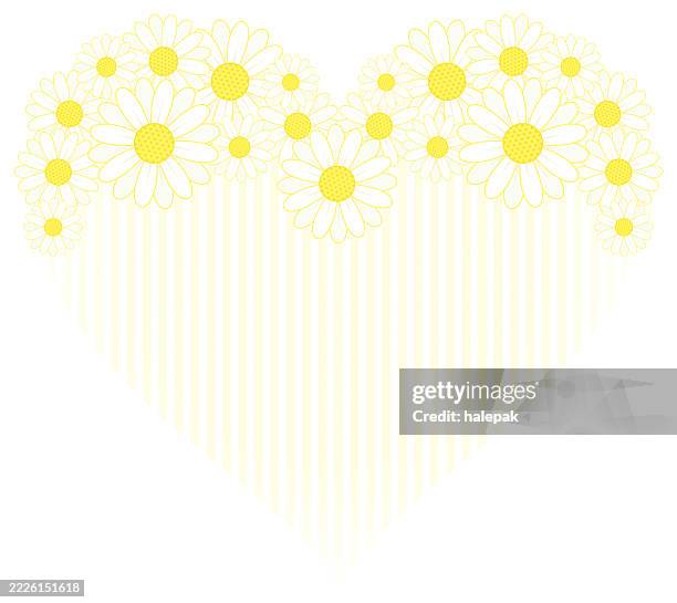 daisy patterned heart - couple decorating stock illustrations