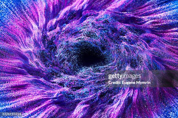 colorful particles exploding from the center creating a futuristic effect - form ändern stock-fotos und bilder
