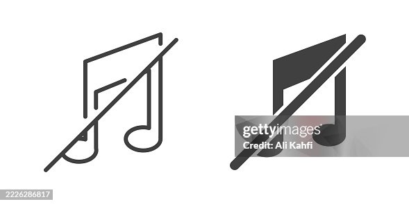 Silent thin line and glyph solid icon. Editable stroke and perfect pixel isolated on transparent background Silent thin line and glyph solid icon. Editable stroke and perfect pixel isolated on transparent background