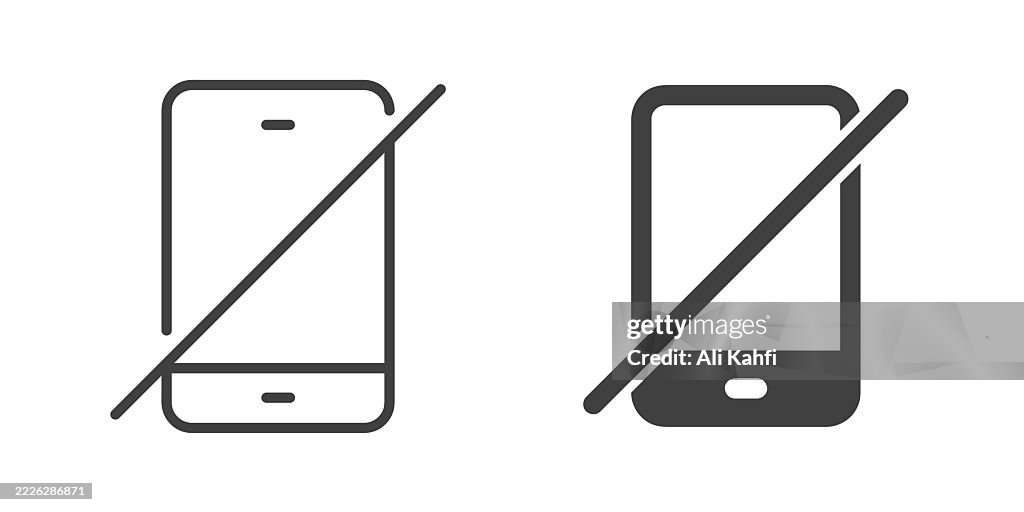 Silent thin line and glyph solid icon. Editable stroke and perfect pixel isolated on transparent background
