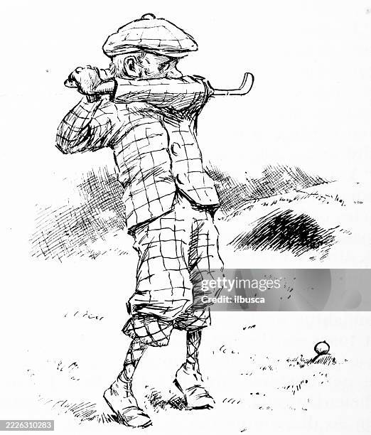 golfer accident - beaver stock illustrations